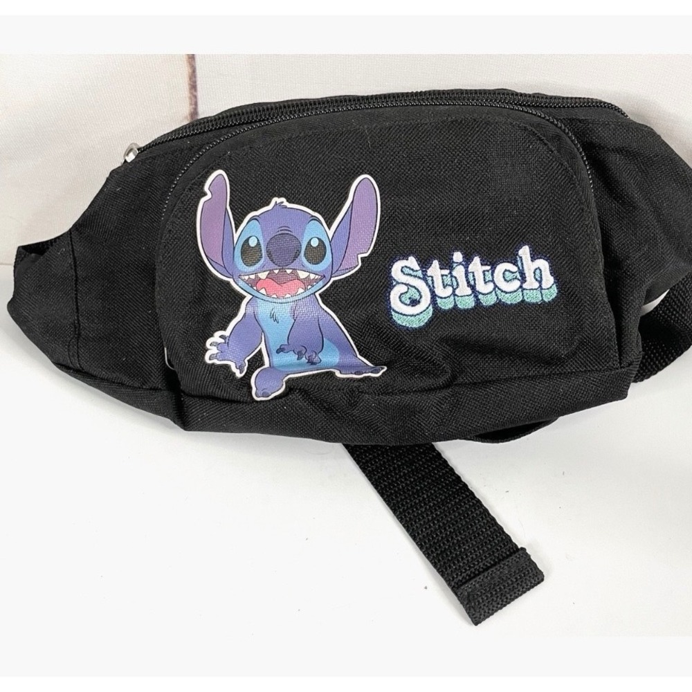 Disney Stitch Fanny Pack Unisex OS Black Lilo & Stitch Graphic Waist Bag